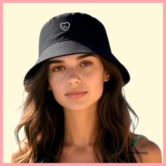 Cotton Bucket Hat Embroidered Summer Sun Hat Foldable Unisex main image 6